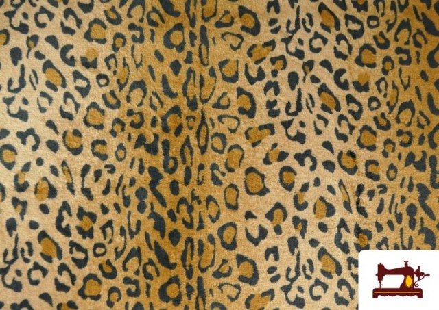 Acheter en ligne Tissu en Coraline Polaire Douce Léopard Marron