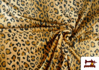 Tissu en Coraline Polaire Douce Léopard Marron