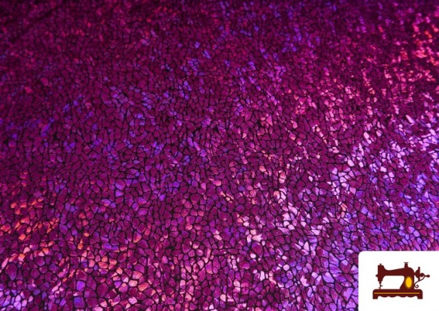 Acheter en ligne Tissu en Lycra Doré avec Hologramme Multicolore couleur Rosé