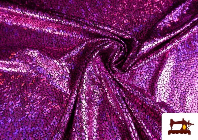 Vente en ligne de Tissu en Lycra Doré avec Hologramme Multicolore couleur Rosé