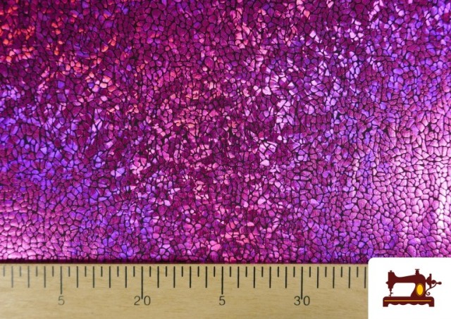 Tissu en Lycra Doré avec Hologramme Multicolore couleur Rosé