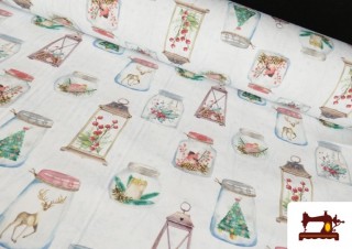 copy of Tissu Imprimé avec Boules Rouges et Dorées de Noël