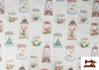 Acheter copy of Tissu Imprimé avec Boules Rouges et Dorées de Noël