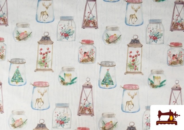 Acheter Tissu de Décoration Pots de Noël Largeur 140 cm