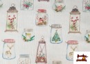 Vente de copy of Tissu Imprimé avec Boules Rouges et Dorées de Noël