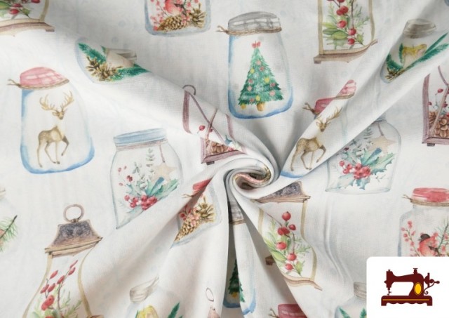 Vente en ligne de Tissu de Décoration Pots de Noël Largeur 140 cm