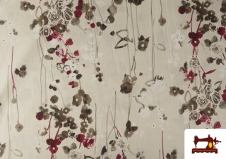 Tissu en Canvas avec Imprimé Floral Doux Tissu en Canvas avec Imprimé Floral Doux