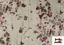 Vente de Tissu en Canvas avec Imprimé Floral Doux