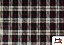 Vente de Tissu Viella Imprimé Carreaux B/N et Rouges