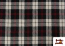 Acheter en ligne Tissu Viella Imprimé Carreaux B/N et Rouges
