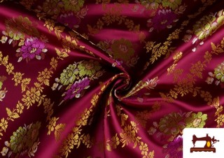 Tissu en Jacquard avec Médaillon Floral