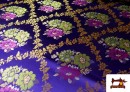 Vente de Tissu en Jacquard avec Médaillon Floral