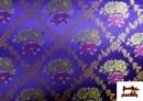 Acheter en ligne Tissu en Jacquard avec Médaillon Floral