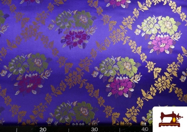 Vente en ligne de Tissu en Jacquard avec Médaillon Floral