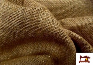 Vente de Tissu en Jute Naturel avec Étincelles Dorées couleur Beige