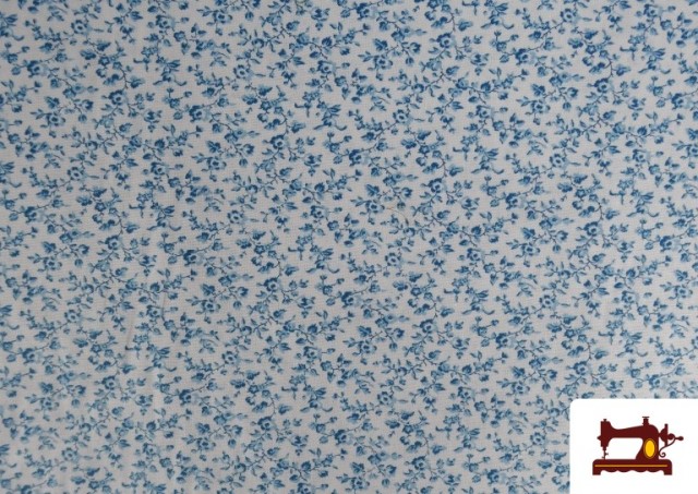 Acheter en ligne copy of Tissu en Coton Imprimé avec Fleurs de Couleurs couleur Bleu