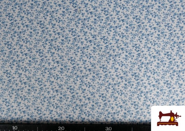 Vente en ligne de copy of Tissu en Coton Imprimé avec Fleurs de Couleurs couleur Bleu