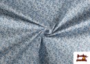 copy of Tissu en Coton Imprimé avec Fleurs de Couleurs couleur Bleu