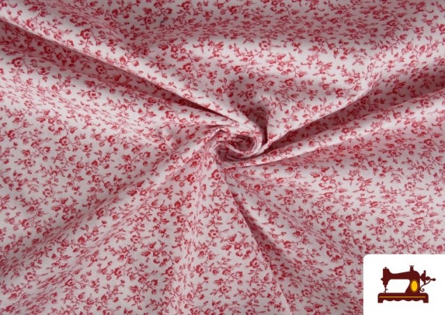 Vente en ligne de copy of Tissu en Coton Imprimé avec Fleurs de Couleurs couleur Rouge