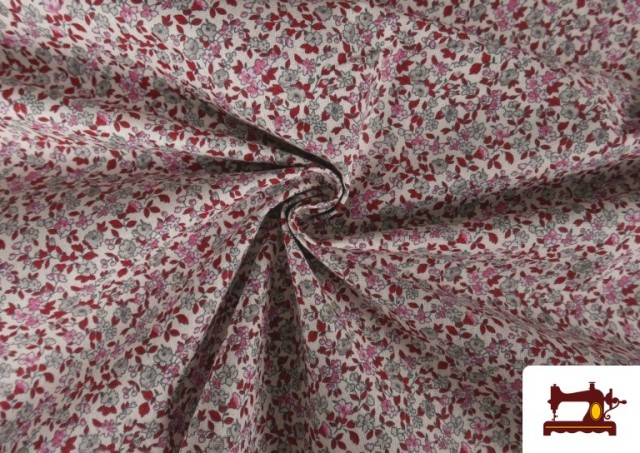 Acheter en ligne Tissu en Coton Imprimé avec Fleurs Petites de Couleurs couleur Gris