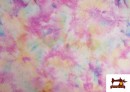 Vente de Tissu en Softshell avec Imprimé Tie-Dye Multicolore