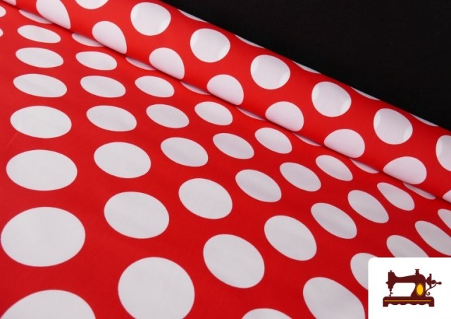 copy of Tissu Rouge à Pois Noirs