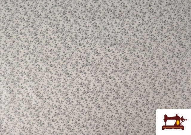 copy of Tissu en Coton Imprimé avec Fleurs de Couleurs couleur Gris clair