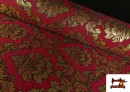 Tissu en Jacquard Fantaisie Dorée Largeur Spéciale 280 cm couleur Rubis