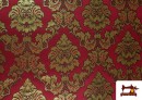 Acheter Tissu en Jacquard Fantaisie Dorée Largeur Spéciale 280 cm couleur Rubis