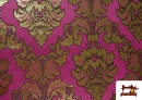 Tissu en Jacquard Fantaisie Dorée Largeur Spéciale 280 cm couleur Fuchsia