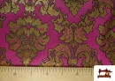 Vente de Tissu en Jacquard Fantaisie Dorée Largeur Spéciale 280 cm couleur Fuchsia