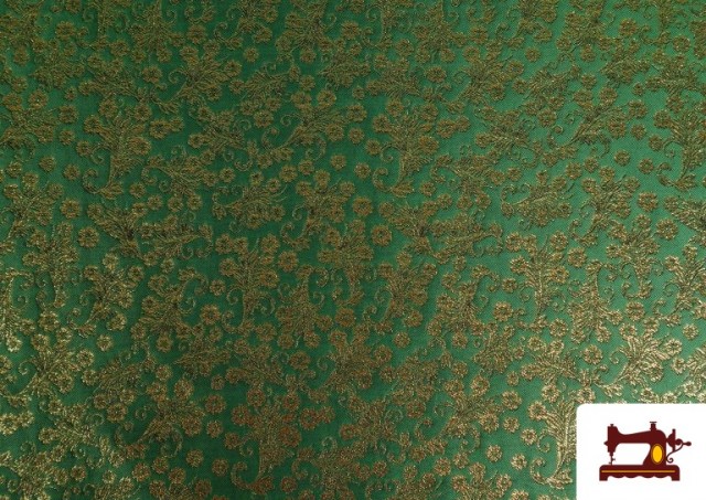 Acheter Tissu en Jacquard Floral Fantaisie Brillant Largeur 280 cm couleur Vert