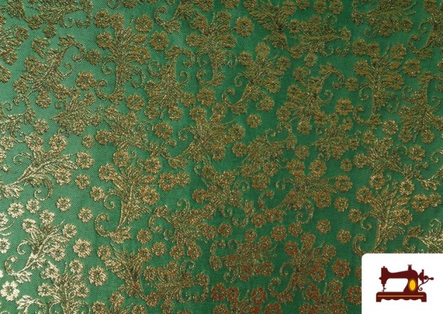 Vente de Tissu en Jacquard Floral Fantaisie Brillant Largeur 280 cm couleur Vert