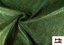 Acheter en ligne Tissu en Jacquard Floral Fantaisie Brillant Largeur 280 cm couleur Vert