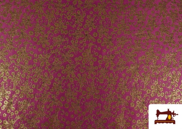 Tissu en Jacquard Floral Fantaisie Brillant Largeur 280 cm couleur Rosé