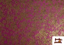 Acheter Tissu en Jacquard Floral Fantaisie Brillant Largeur 280 cm couleur Rosé
