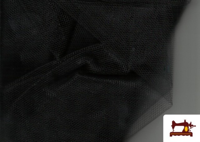 Acheter en ligne Tissu en Tulle pour Évènements et Décoration - Pièce 35 Mètres couleur Noir