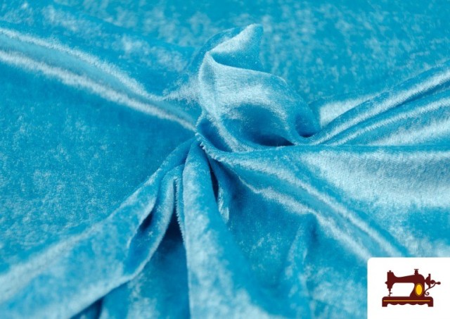 Tissu en Velours Économique Martelé - Pièce 25 Mètres couleur Bleu