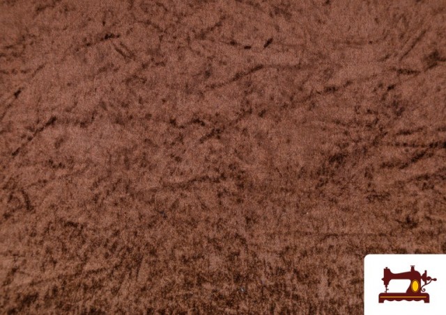 Tissu en Velours Économique Martelé - Pièce 25 Mètres couleur Brun