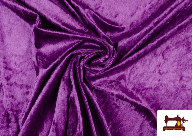 Vente en ligne de Tissu en Velours Économique Martelé - Pièce 25 Mètres couleur Violet foncé