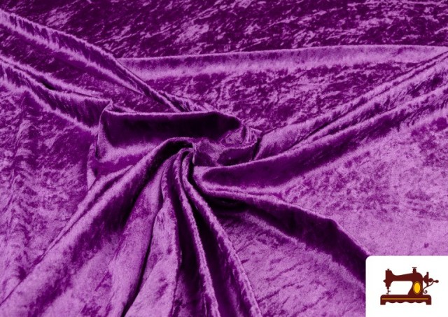 Tissu en Velours Économique Martelé - Pièce 25 Mètres couleur Violet foncé
