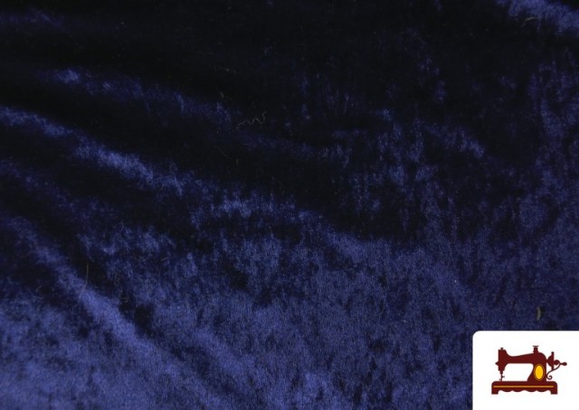 Acheter en ligne Tissu en Velours Économique Martelé - Pièce 25 Mètres couleur Bleu Marine