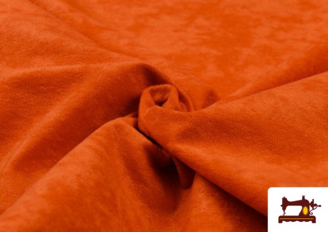 Acheter en ligne Tissu en Daim de Couleurs - Pièce 25 Mètres couleur Orange