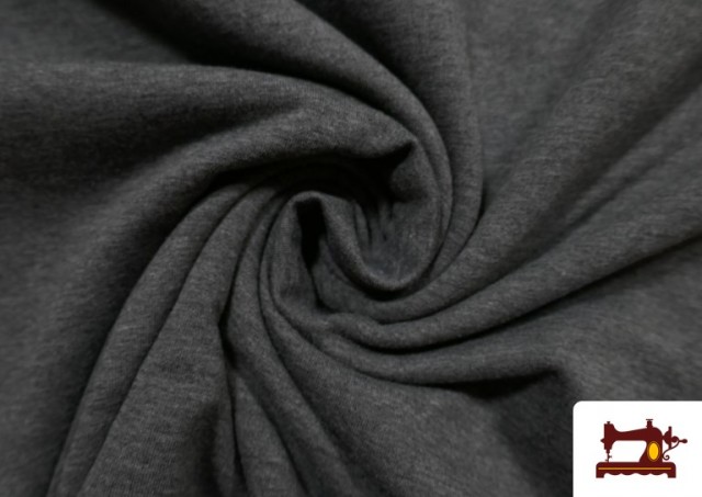 Tissu en Sweat de Couleurs couleur Gris foncé