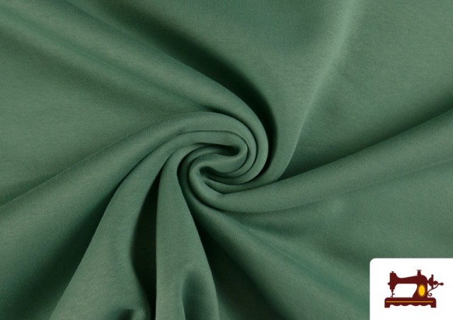 Tissu en Sweat de Couleurs couleur Vert mer