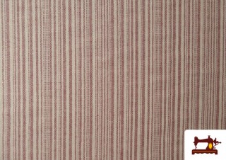 Tissu Loneta Rayures Listón couleur Rouge