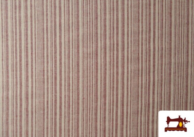 Tissu Loneta Rayures Listón couleur Rouge