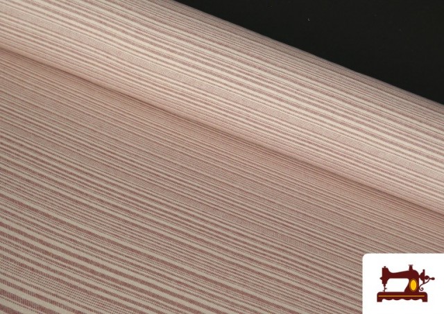 Acheter en ligne Tissu Loneta Rayures Listón couleur Rouge