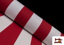 Tissu de Drapeaux à Rayures Rouges et Blanches - Rouleuax 50 Mètres