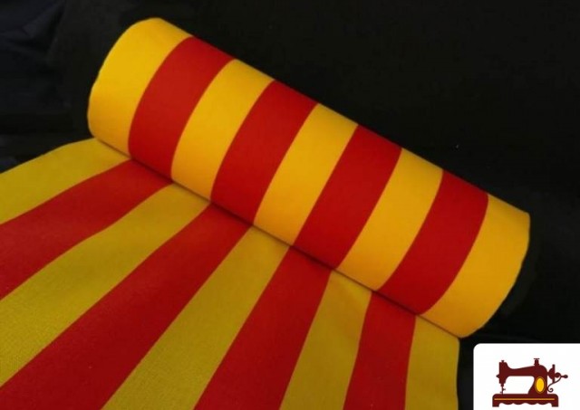Tissu à Rayures Jaunes et Rouges 40 cm de Largeur (Senyera) - Pièce 22 Mètres